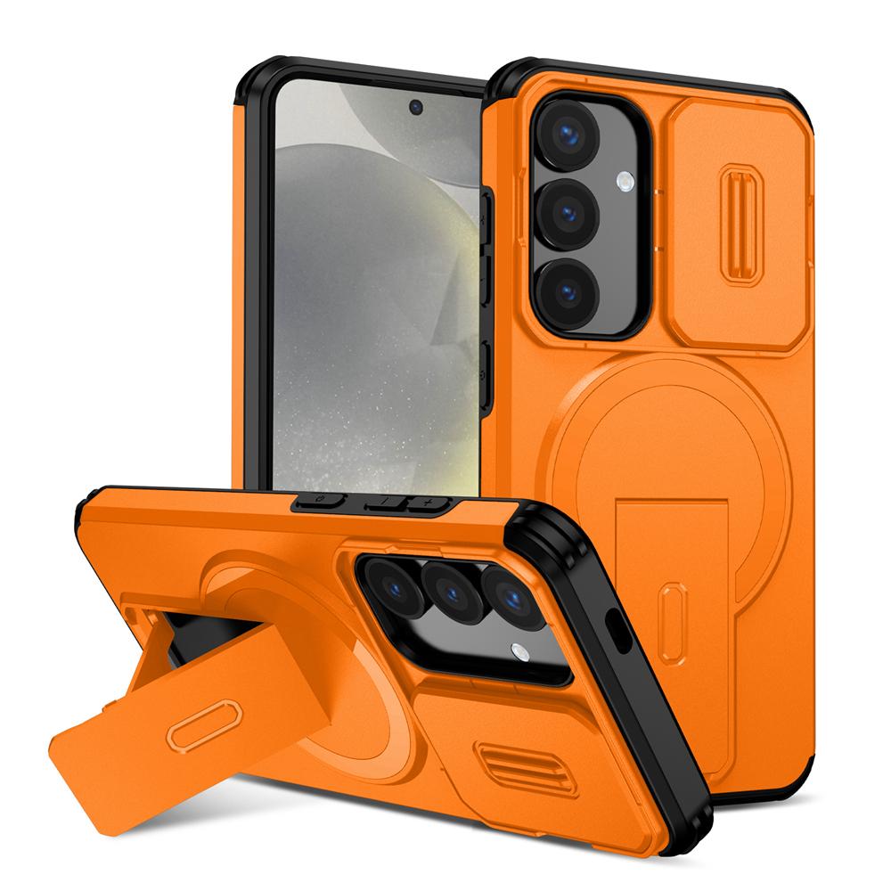 KEYSION Противоударный магнитный чехол для Samsung Galaxy S24 S25 Ultra S25+ S24 FE со сдвижной защитой камеры, подставкой и поддержкой беспроводной зарядки