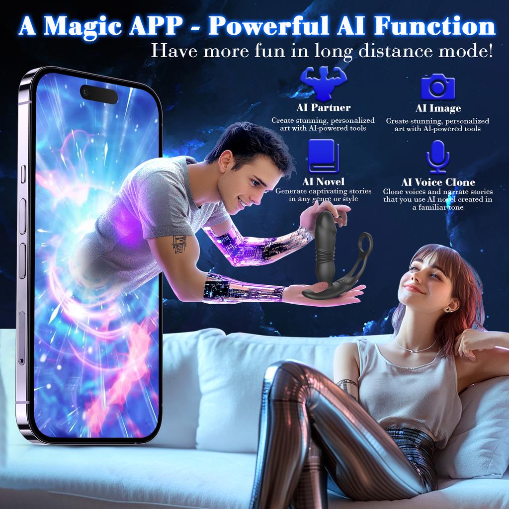 Male Bluetooth App Buttplug Vibrator Thrusting Prostate Massager For Men Gay Anal Dildo Prostate Stimulator Sex Toy For Couples