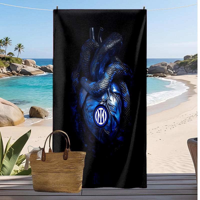 Inter Printed Beach Towel Quick Dry Soft TowelPortable Large Rectangular Beach Blanket for Travel Swimming Pool