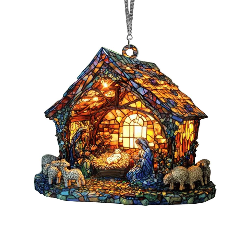 2D ручной работы ловец солнца окрашенный акриловый вертеп ловец солнца подвесное украшение для окна для домашнего декора христианский для семьи