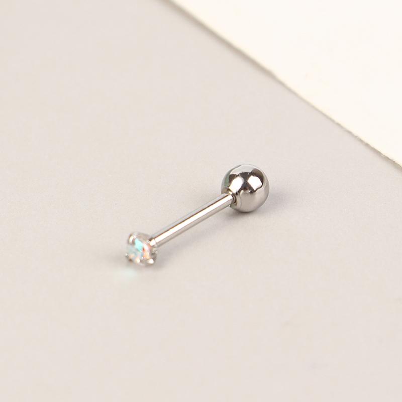 1 шт. маленькие серьги-гвоздики, серьги-гвоздики для хряща, цветные блестящие циркониевые титановые стальные антиаллергические модные украшения для женщин