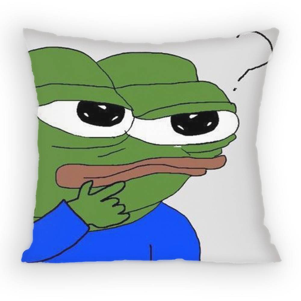 Sad P-Pepe The Frog Pillow Case Anti-Dustmite Pillowcase Invisible Zipper Silky Short Plush Sofa Cushion Cover