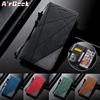 Retro Mat PU Teri Hamyon Telefon Sumkasi Geometrik Dizaynli G'ilof iPhone/Samsung/Huawei/Xiaomi uchun Kredit Karta Bo'limlari Stend Tutqich Qopqoqli