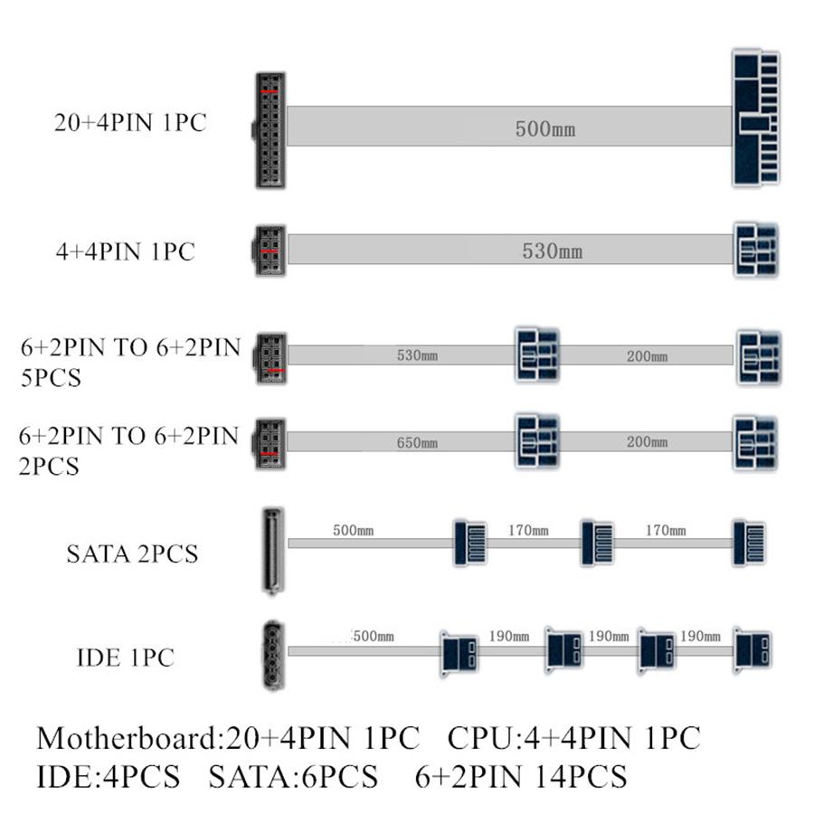 2000W Full Modular ATX Mining Power Supply 90% Efficiency