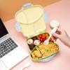 Cute plastic children's lunch box, food container with compartments, portable bento box suitable for children's office students