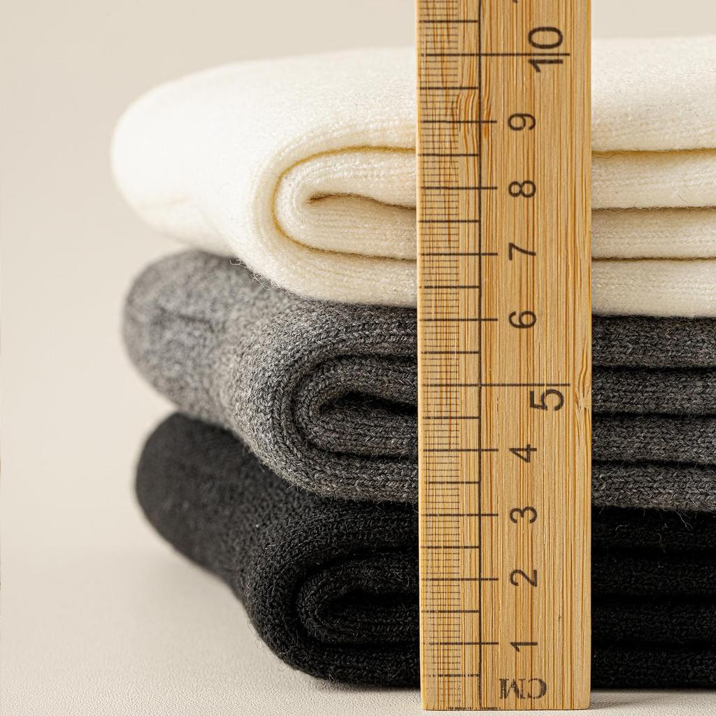 Miraculous Wool Knee Warm Winter Calf Room Sizes Set Number [TsujiYa] Men's Socks Thick, Socks, Fluffy, Warm, Socks, Fleece-Lined, 25-27cm, 3-Pair