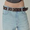 Ordes MADDY EYELET LEATHER BELT - BROWN