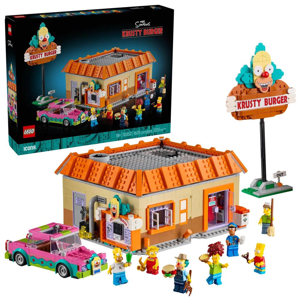 LEGO Icon The Simpsons Krusty Burger 10352 Toy Blocks for Boys and Girls, Ages 18+, Domestically Distributed