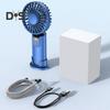 Handheld Cooling Fan Digital Display Brushless Motor 3 Adjustable Speeds Strong Airflow Rechargeable Desk Fan Personal Air Cooler