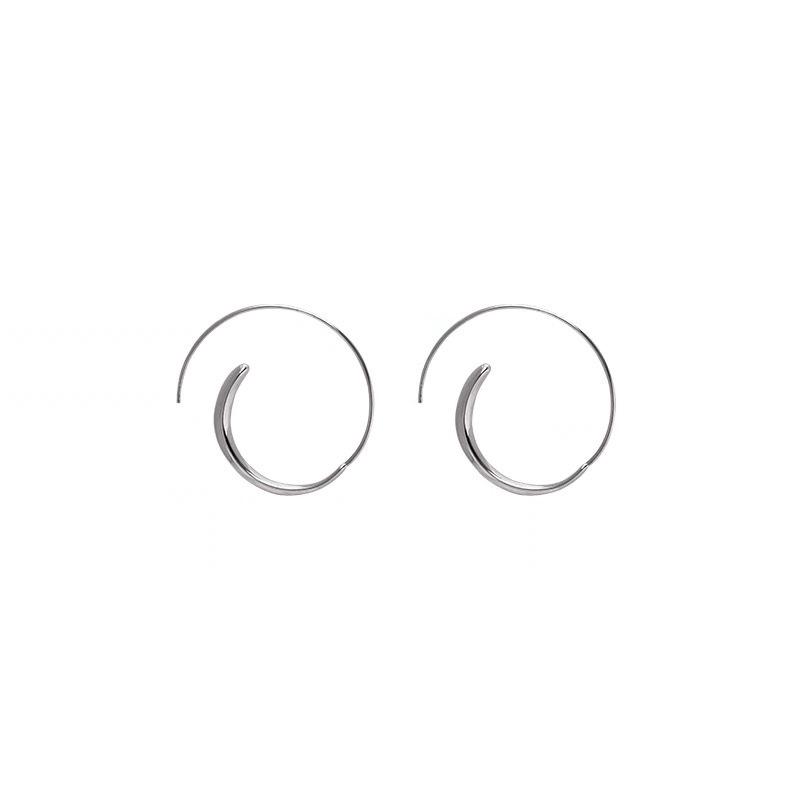 Trendy Silver Hoop Earrings With Geometric Shape Simple And Chic Fashionable Ear Jewelry