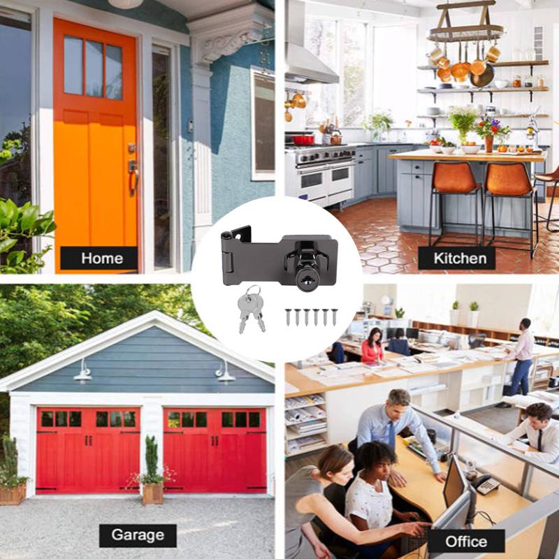 Запирающаяся защелка с ключом, запирающаяся на ключ, защелка для ворот, поворотная ручка, запирающиеся замки с ключом, прочная запирающаяся скоба со встроенным замком