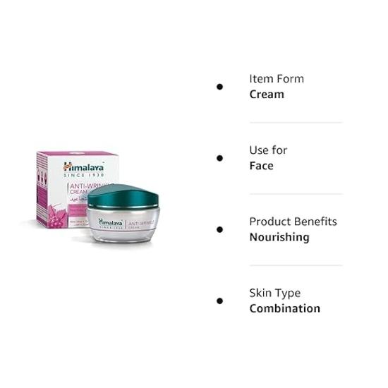 Himalaya Крем против морщин для мужчин/женщин с алоэ вера и виноградом | Для нормальной и сухой кожи | 50 г