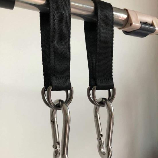 Tree Swing Strap with Metal Ring Hanging Rope with Carabiner Heavy Duty Swing Connection Belt for Outdoor Tree Swings