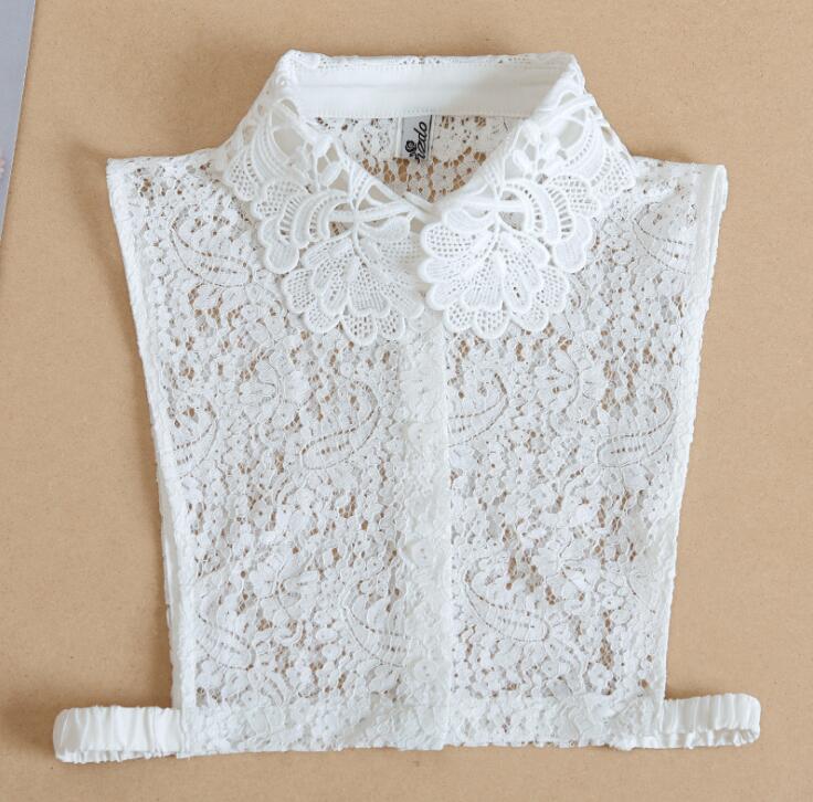 Elegant Lace Collars For Women Shirt Fake False Collar With Beads White Detachable Collar For Women Half Shirt Col Nep Kraagie