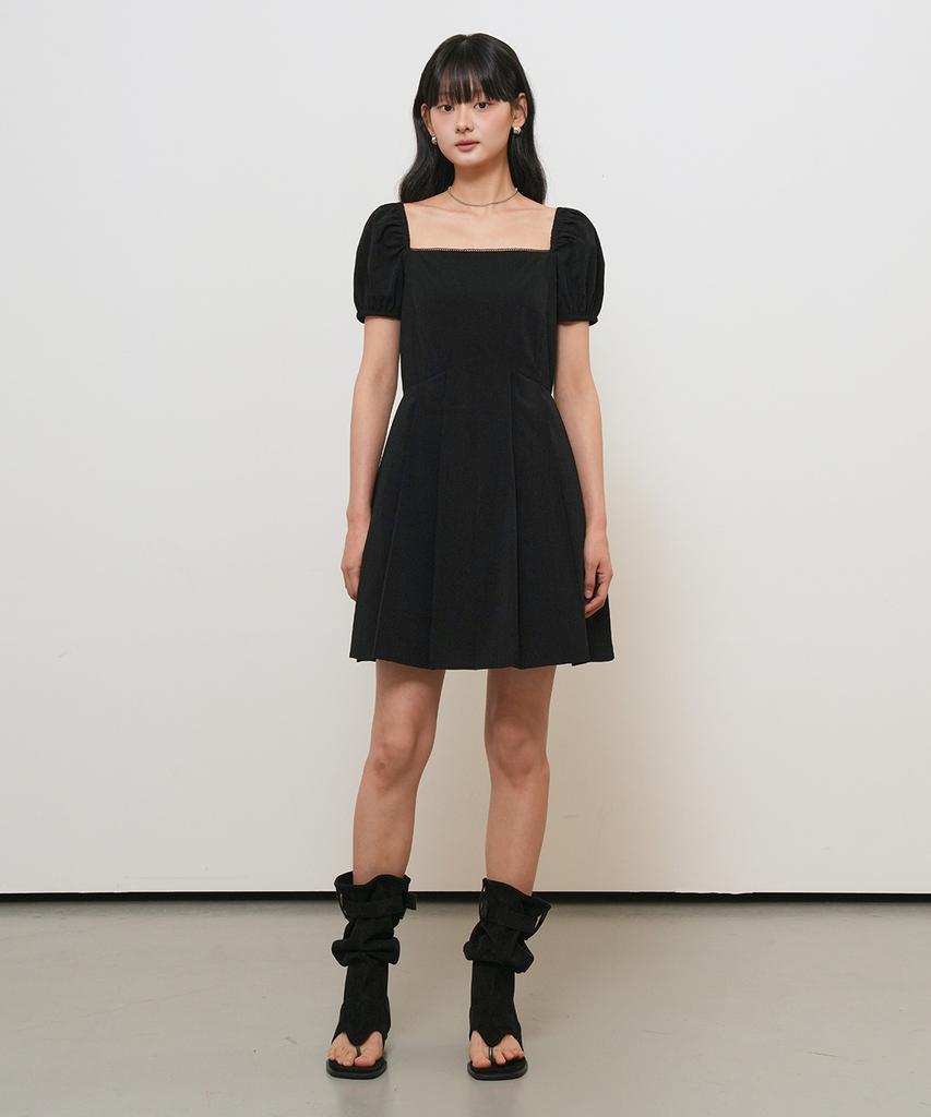 General Idea Square Neck Puff Mini Dress [Black] / Gf2Lop523