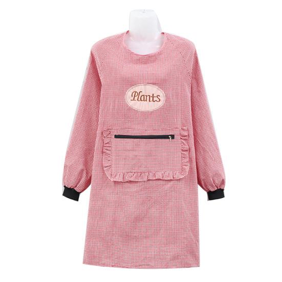 Women Long Sleeve Oil Proof Cotton Home Kitchen Cooking Clean Apron Pocket Smock Sale Goods