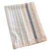 Cream Striped Scarf - Mulberry Silk and Wool, 180x90