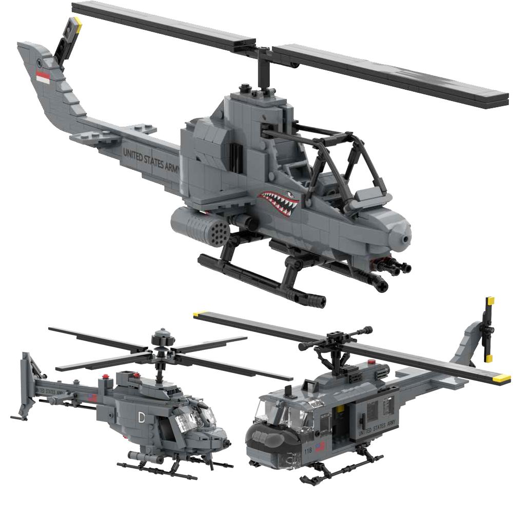 Вооруженный вертолет UH-1D Huey AH-1G AH-F AH-1Z AH-1W OH-58A OH-58D Little Bird Многоцелевой служебный вертолет Военный конструктор