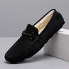Мужская повседневная обувь Мужская меховая ручной работы Замшевая Натуральная кожа Мужские лоферы Мокасины Слипоны Мужские балетки Мужская обувь для вождения