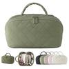 Женская дорожная косметичка, плоская, с несколькими карманами, водонепроницаемая стеганая сумка для туалетных принадлежностей для отпуска, для ежедневного использования