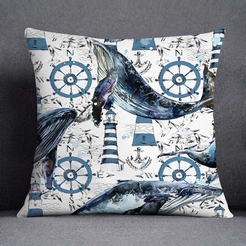 Наволочка с изображением морского животного и русалки, украшение для дома, квадратная наволочка, украшение для дома и офиса, наволочка