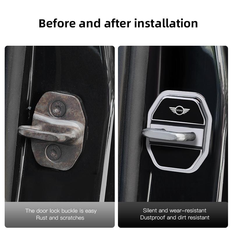 4Pcs Silicone Car Door Lock Buckle Protector Cover Accessories For MINI Cooper S Works JCW R55 R56 R50 R53 R60 R61 F54 F55 F56