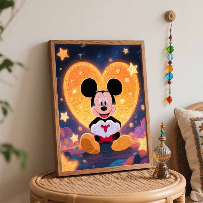 Disney Микки Маус масляная живопись ручная роспись раскраска живопись ручная работа DIY домашний декор подарок