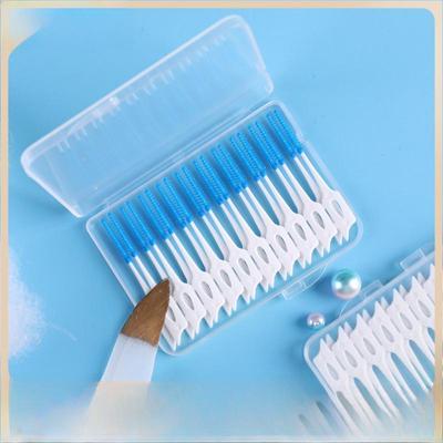 20 шт. силиконовых межзубных ершиков для чистки промежутков и ухода за полостью рта с коробкой для зубочисток.