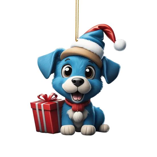 Рождественский орнамент Яркий цвет Легко повесить Милая собака Автомобиль Подвесной кулон Рождественская елка Акриловый кулон