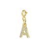 Trendy Gold Color Micro-inserts Zircon Alphabet Charm DIY Making Letter Pendant Necklace Bracelet Accessories Fashion Jewelry