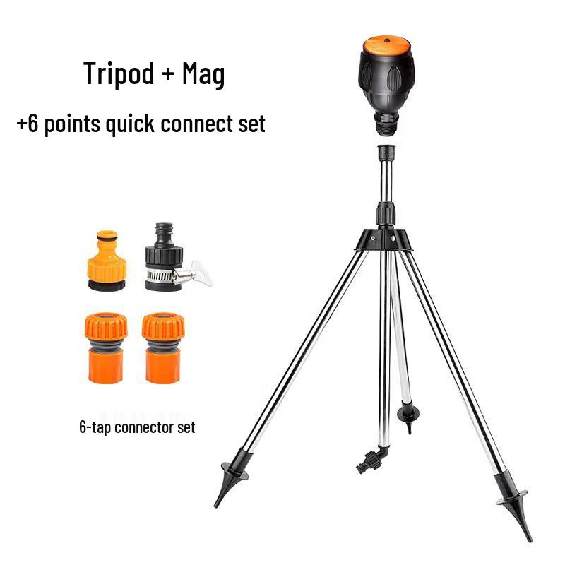 Автоматический вращающийся на 360° садовый дождеватель: Эффективно поливает газоны и сады с помощью прочной распылительной насадки.