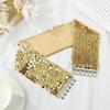 Stretch Metal Buckle Waistband Ladies Dress Cummerbands Sequin Wide Elastic Belt Belly Waist Band