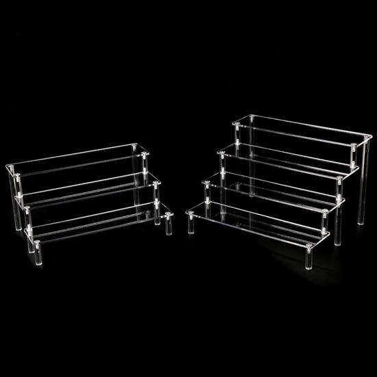 Стойка-дисплей Штабелируемая Многоярусная Полка Акриловый Органайзер Устойчивая к Пятнам Полка-дисплей Кухонная Кладовая Столешница в Ванной Органайзер