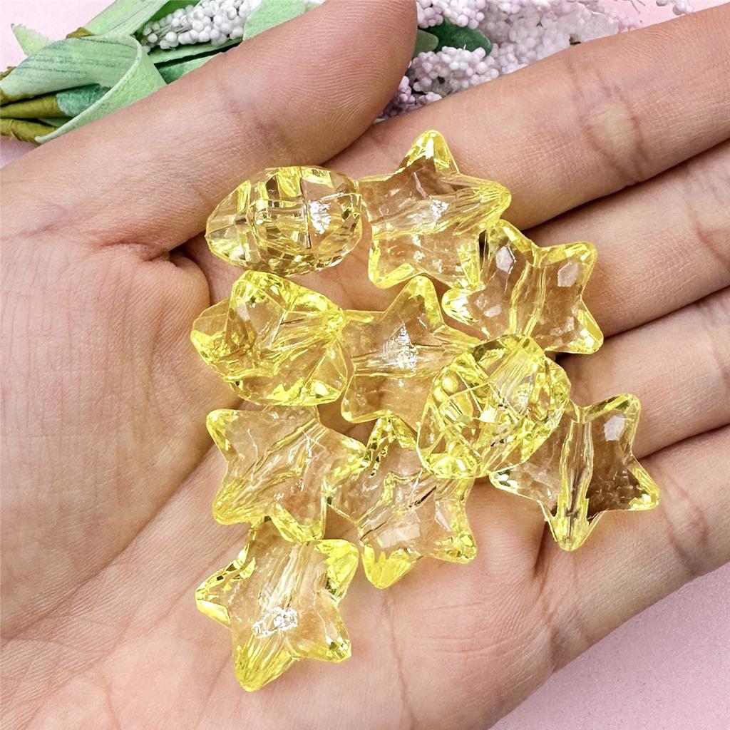 10 шт., 18,5 мм, акриловые прозрачные хрустальные бусины с пятиконечной звездой для изготовления ожерелья, браслета, аксессуары из бисера своими руками