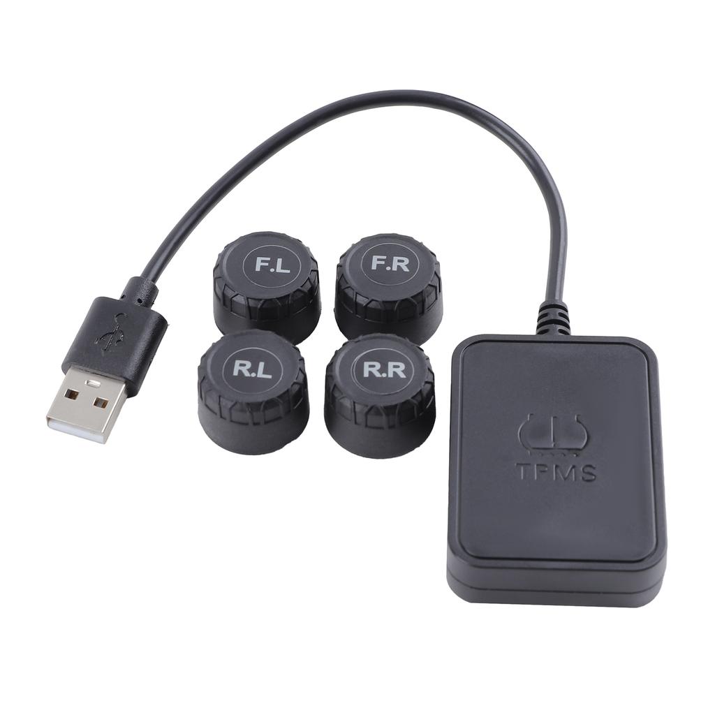 Беспроводная система мониторинга давления в шинах TPMS с USB для Android, сигнализация, свободная смена положения шин с 4 внешними датчиками