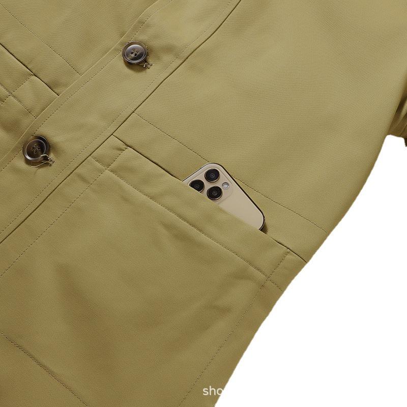 2022 Men's Casual Cotton Jacket - Zipper Stand Collar, Spring/Autumn