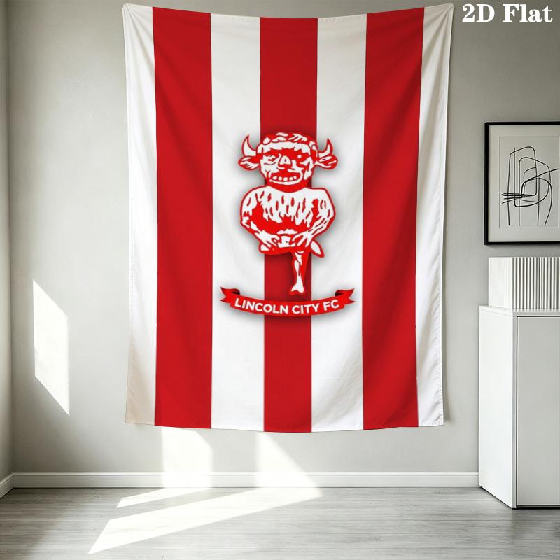 Lincoln City FC Wall Tapestry Aesthetic Wall Hanging Printed Fabric Blanket Decorative Tapestries for Bedroom Living Room Home Decor