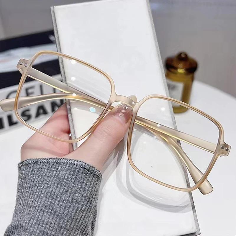 Очки с защитой от синего света Женские Мужские Винтажные Очки Женская Оправа Квадратные Очки Оверсайз Большого размера Линзы Блокирующие Очки