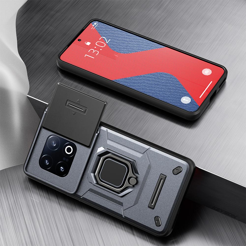 KEYSION Противоударный защитный чехол для IQOO 13 5G Slide Push Pull защитное кольцо для объектива камеры подставка для телефона задняя крышка для IQOO 13 5G