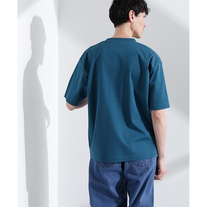 [Nano Universe] футболка BIG с защитой от запаха, мужская, S 142, сине-зеленая, 672-5124204