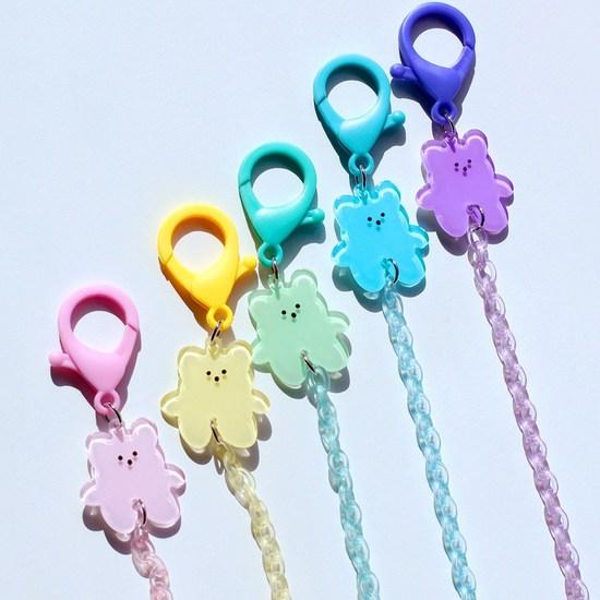 Детский прозрачный набор из 5 цепочек-ожерелья-маски gomgomi, популярный персонаж в Корее