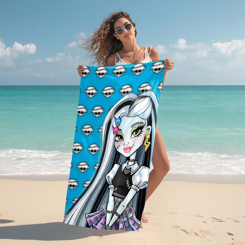 1Pc Monster High Dolls Beach Towel Microfiber Beach Towel Thin Absorbent For Beach Swimming Yoga Bath Sports 091730
