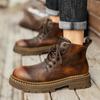 Fashion Hot Autumn and Winter Men's Boots Retro Classic British Style Daily Outdoor Motorcycle Quality Business Office Leather Sh