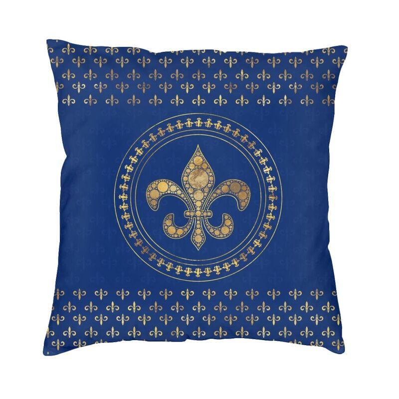Elegant Black And Gold Fleur De Lis Cushion Cover Soft FleurDeLys Lily Floral Throw Pillow Case Home Decorative Pillowcase