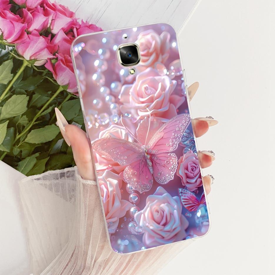 For Oneplus 3 Case A3000 Luxury Butterfly Tree Painted Cover 5.5'' Soft Silicone Phone Case For One plus 3 1+3 Oneplus3 4G Shell