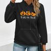 Women's Fashion Casual Pumpkin Print Long Sleeve Hooded Blouses & Shirts