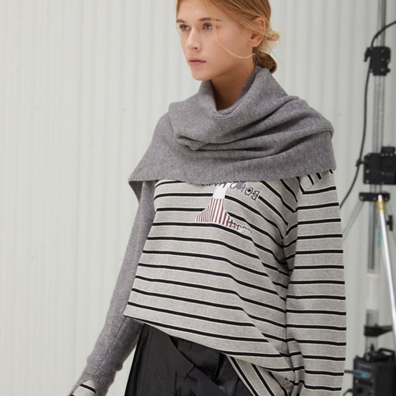 Iannmore Асимметричная вязаная накидка-шаль_GY