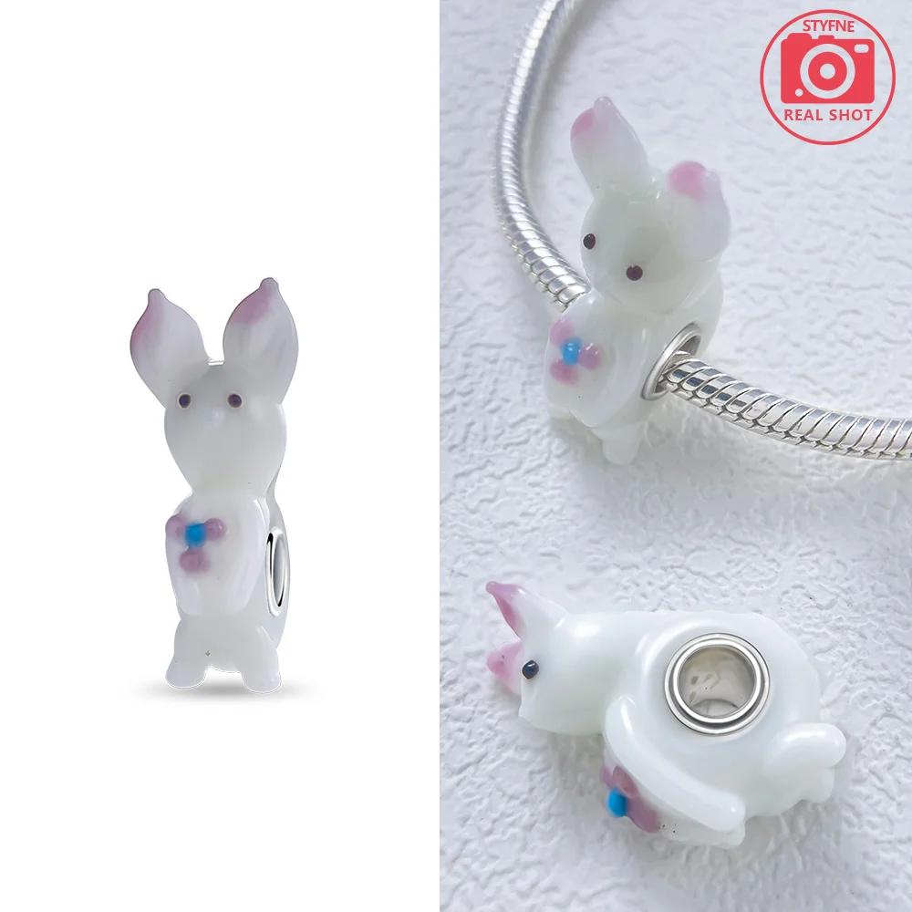 925 Silver Bracelet Women DIY Gift Murano Jewelry with Flower Blue Star Green Turtle Glass Beads