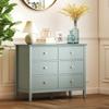 Fluted Dresser, 6 Drawer Chest of Drawers for Bedroom, Living Room, Hallway, Closet, Green