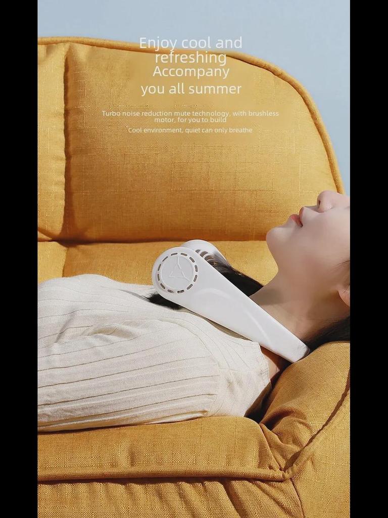 Складной вентилятор на шею с зарядкой от USB - безлистный для охлаждения на открытом воздухе